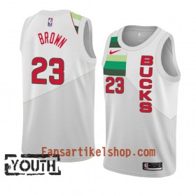 Milwaukee Bucks Trikot Sterling Brown 23 2018-19 Nike Weiß Swingman - Kinder